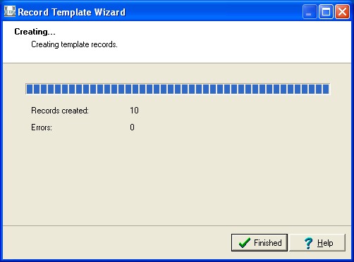 Record Template Creating Screen