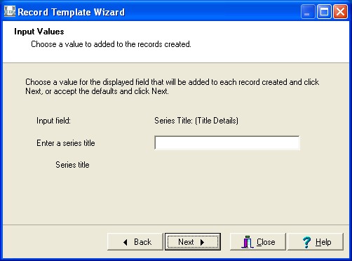 Record Template Input Wizard